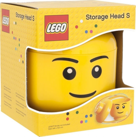 LEGO Children's Storage Box made of Plastic Head Yellow 16x16x18cm 1pcs