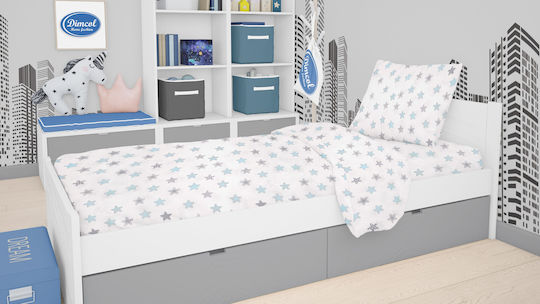 Dimcol Star Kids Cotton Pillowcase 50x70cm 104 Sky Blue