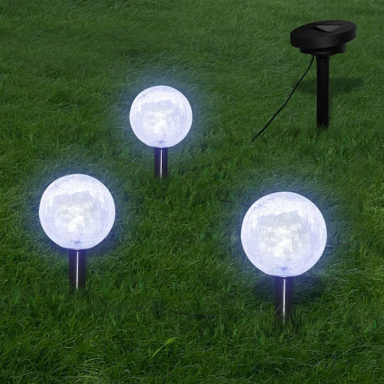 vidaXL Set of 6 Stake Solar Lights Cold White with Photocell