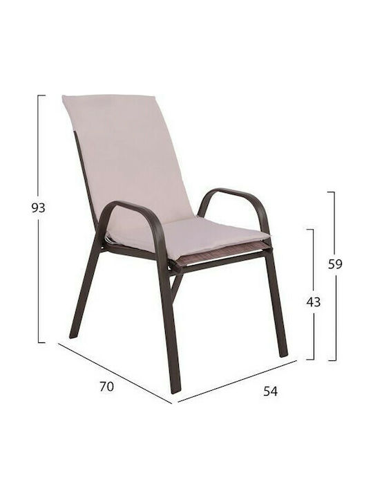 Outdoor Dining Set 5 Pieces Brown with Pillows