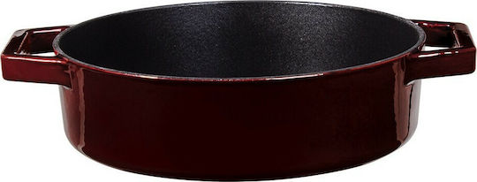 Berlinger Haus Metallic Line Shallow Pot made of Cast Iron 2.5lt / 26cm Burgundy