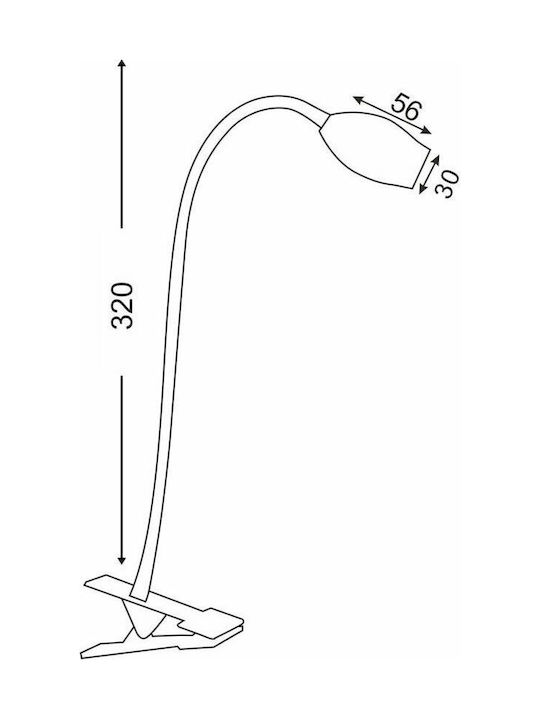 Aca LED Bürobeleuchtung mit flexiblem Arm in Silber Farbe