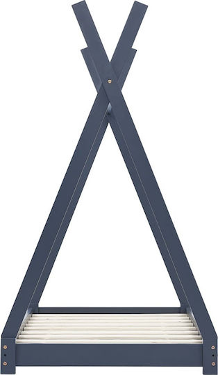 Детско Легло Montessori Единично Сив за Матрак 90x200см