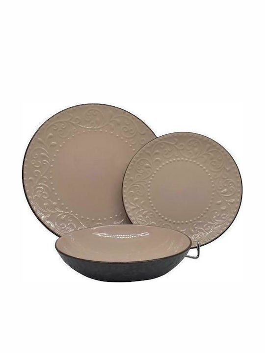 Ankor Teller Untiefe Keramik Pink/Brown mit Durchmesser 27cm