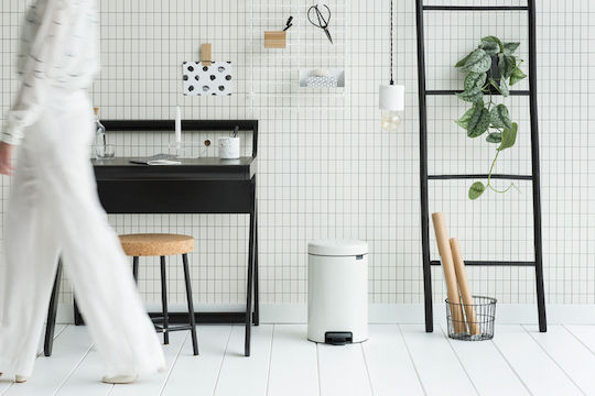 Brabantia 1119/69 Μεταλλικό Καλαθάκι Μπάνιου Soft Close 12lt Λευκό