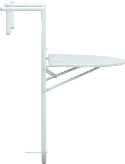with Plastic Surface and Metal Frame White 60x64x83.5cm