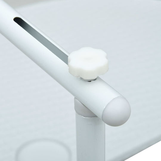 with Plastic Surface and Metal Frame White 60x64x83.5cm