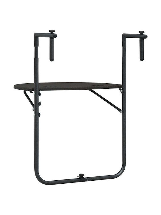 with Plastic Surface and Metal Frame Brown 60x64x83.5cm