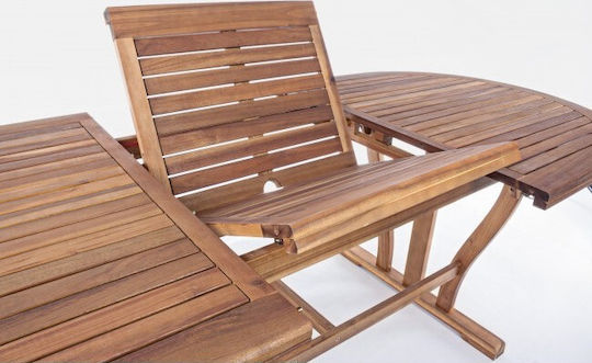 Garten- und Terrassentisch aus Akazie Ausziehbar Noemi 180(+60) x 100 x 74 cm
