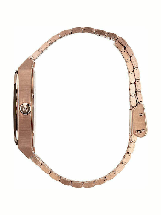 Nixon Digital Men's Watch 38mm Battery with Pink Gold Metal Bracelet