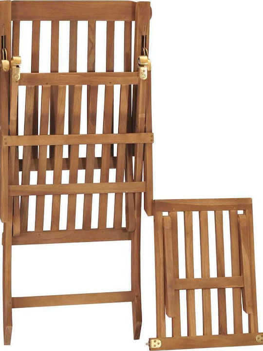 Sezlonguri Lemn cu Brațe & Alb Material 60x152x92cm