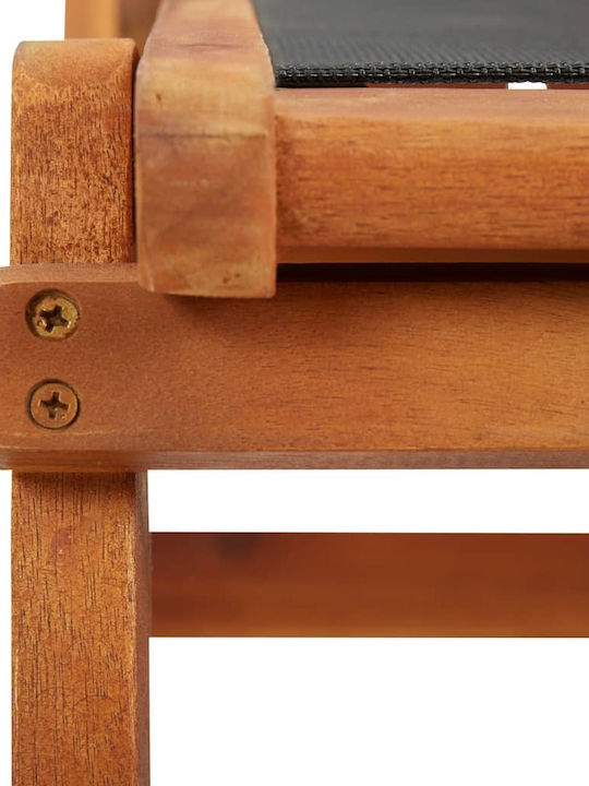 Sezlonguri Lemn cu Brațe & Gri Material 141x57.5x92cm