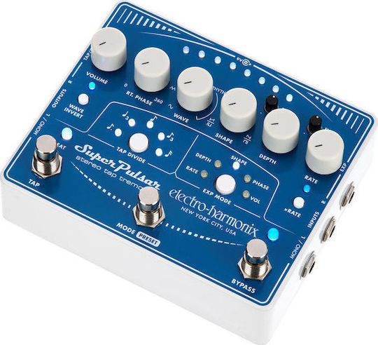 Electro-Harmonix Super Pulsar Stereo Tap Pedals Tremolo Electric Guitar and Electric Bass