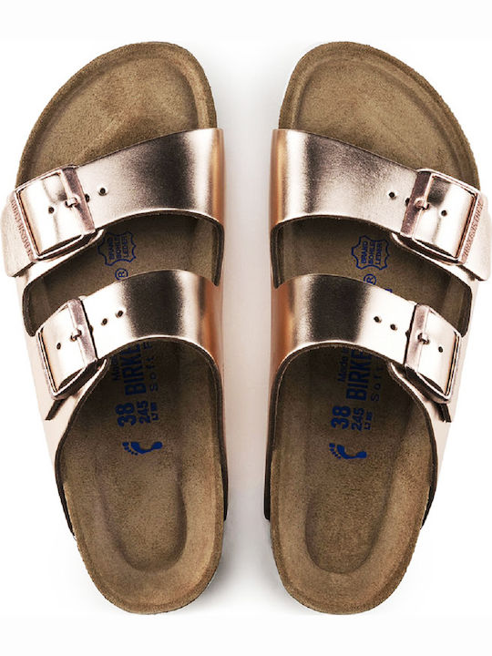 Arizona Soft Footbed Natural Дамски Сандали Металически Мед Нормална Кройка