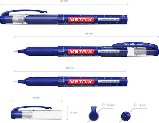 ErichKrause Metrix Pen Rollerball 0.5mm with Blue Ink