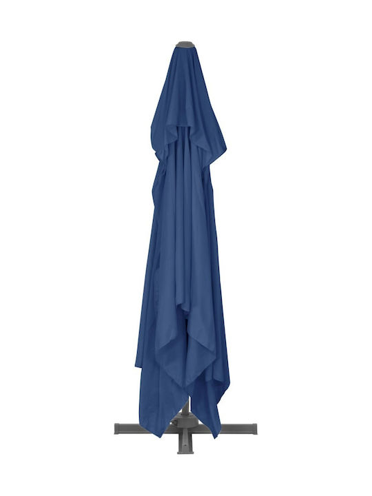 Umbrelă Suspendată Pătrată Din Aluminiu Albastră 4x3m