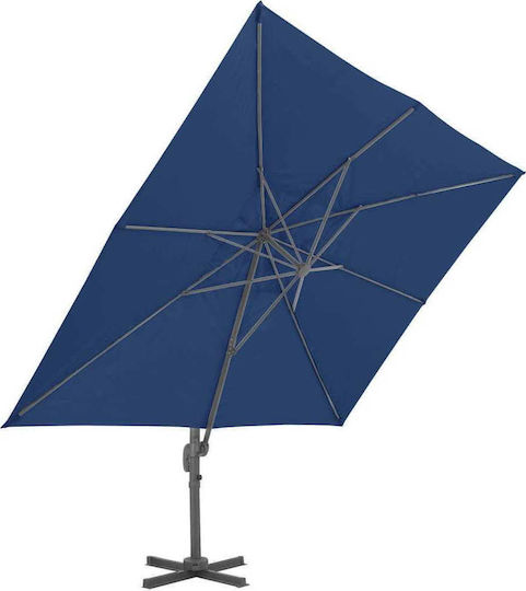 Hanging Square Aluminum Blue Garden & Terrace Parasol 4x3m