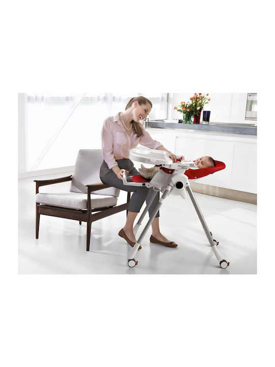 Peg Perego Prima Pappa Follow Me Αναδιπλούμενο Καρεκλάκι Φαγητού με Ρυθμιζόμενο Ύψος Πράσινο