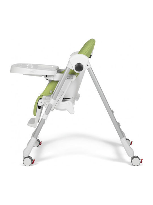 Peg Perego Prima Pappa Follow Me Αναδιπλούμενο Καρεκλάκι Φαγητού με Ρυθμιζόμενο Ύψος Πράσινο