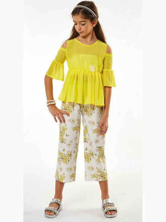 Εβίτα Kids Set with Pants Summer 2pcs Yellow