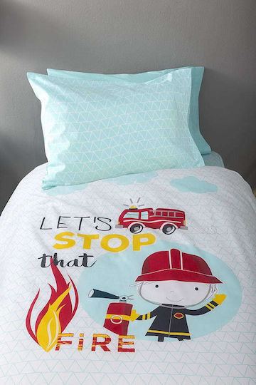 Nima Σετ Σεντόνια Μονά Βαμβακερά Fireman 170x255cm