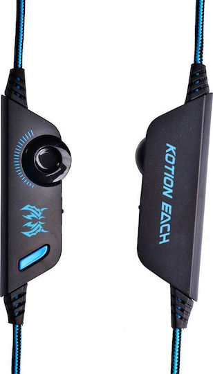 Kotion Each G2000 Over Ear Gaming Headset with Connection 3.5mm / USB Red
