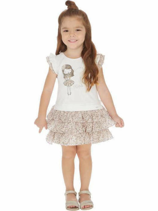 Mayoral Kids Dress Sleeveless Beige