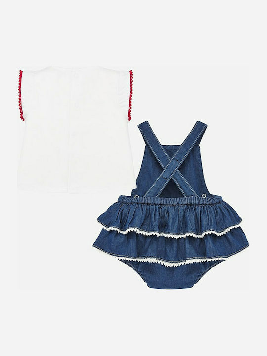 Mayoral Baby Bodysuit Set Short-Sleeved with Skirt Blue
