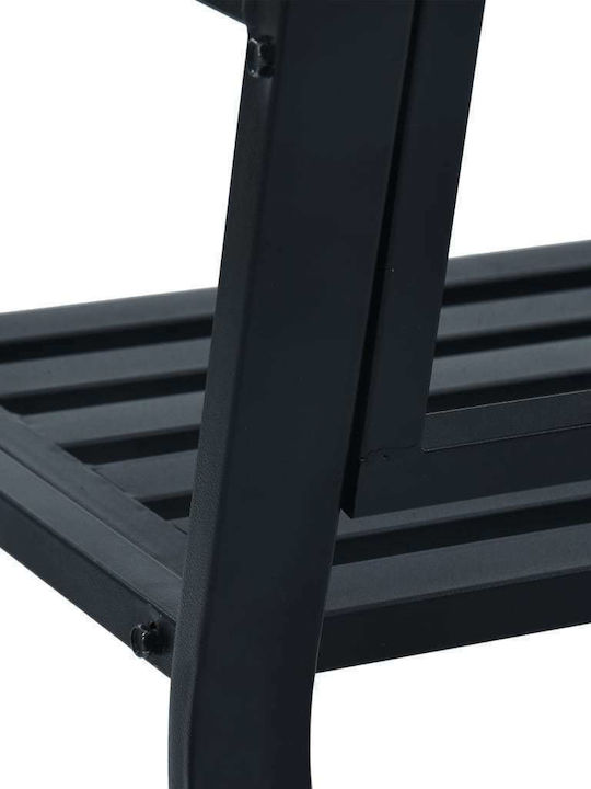 Bench Outdoor Metal Black 125x53x84cm
