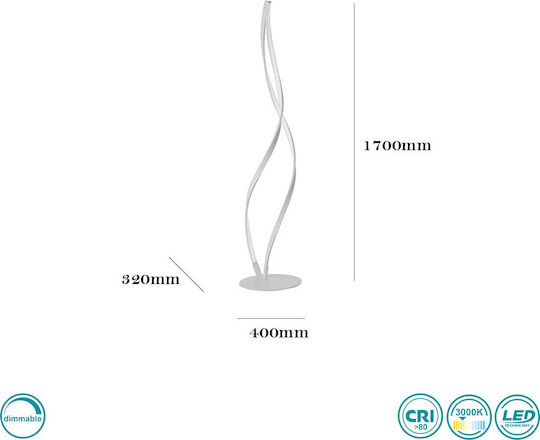 Ondaluce Nodo LED Φωτιστικό Δαπέδου Υ170εκ. Λευκό Ondaluce Nodo LED Φωτιστικό Δαπέδου Υ170εκ. Λευκό