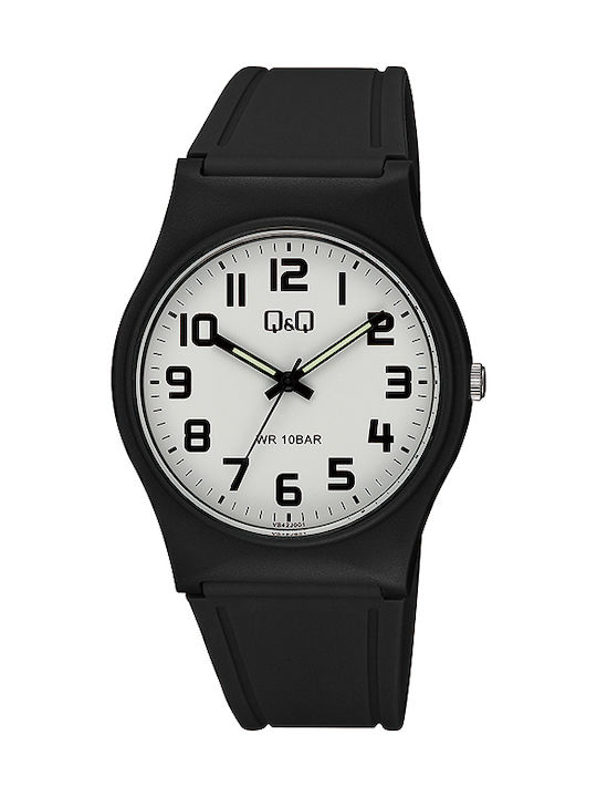 Q&Q Men's Watch 40mm Battery with Black Rubber Strap