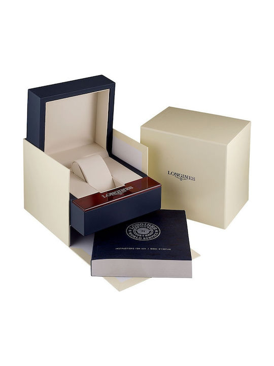 Longines Часовник Хронограф Автоматичен с Черно Кожена каишка