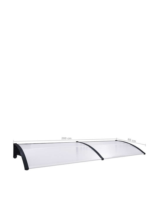 vidaXL Polycarbonate Door / Window Canopy Roof W200xD80cm