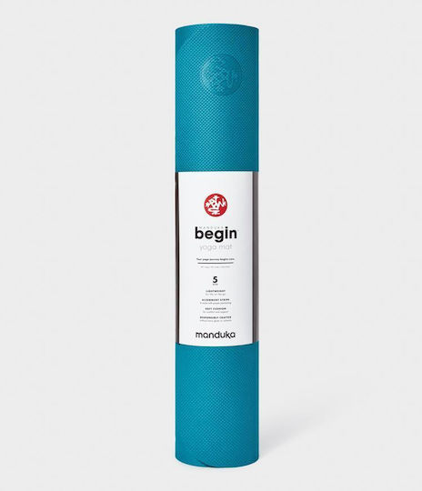 Manduka Begin Yoga Mat Exercise Mat Blue Bondi Blue (172x61x0.5cm)