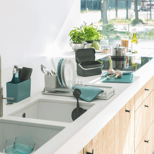 Brabantia Πιάτων & Βάση Με Βεντούζα 117502 Βούρτσα Καθαρισμού με Λαβή Γαλάζιο Πράσινη
