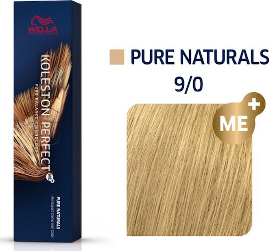 Wella Koleston Perfect Me+ Pure Naturals Βαφή Μαλλιών 9/0 Πολύ Ανοιχτό Ξανθό 60ml