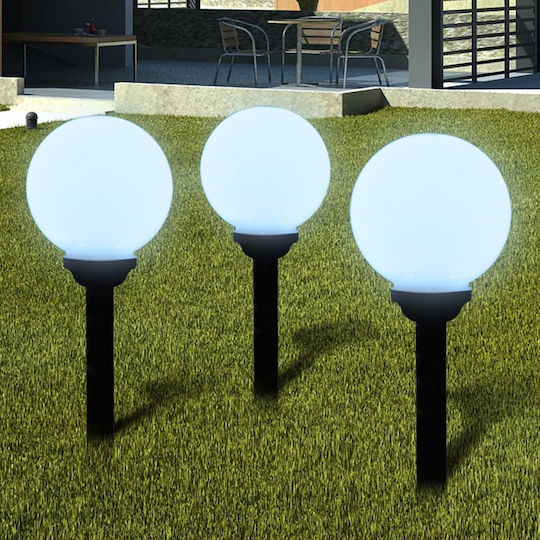 vidaXL Set of 3 Stake Solar Lights Balls 1.2W Warm White with Photocell