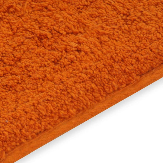 vidaXL Rutschfest Set Badematten Baumwolle Toilette 133235 Orange 2Stück