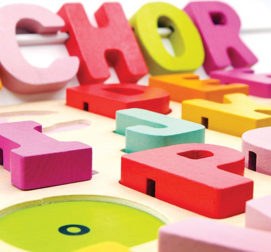 Svoora Παίζω με τα Γράμματα Λατινικό Αλφάβητο Educational Game Letters & Numbers made of Wood for 3+ years Years Old
