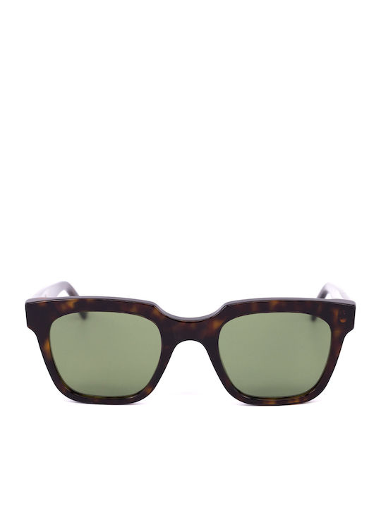 Retrosuperfuture Giusto Sunglasses with Brown Tartaruga Plastic Frame and Green Lens