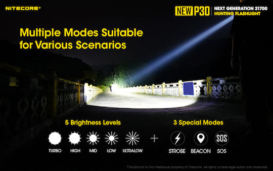 NiteCore LED IP68 с Максимална Яркост 1000лм P30 Черен