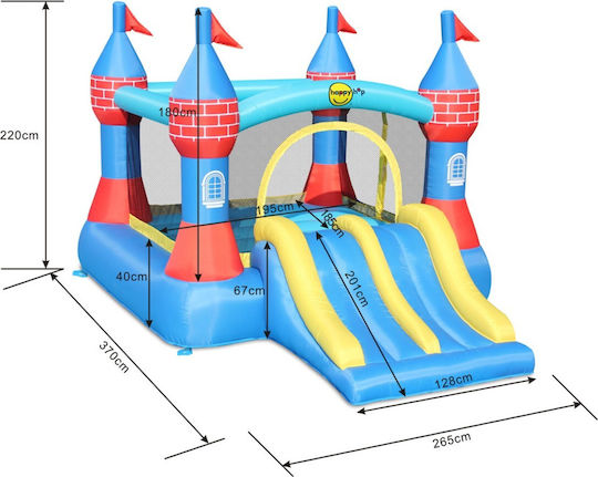 Happy Hop Inflatable Castle with Trampoline and Slide for Ages 3+