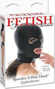 Pipedream Fetish Fantasy Series - Spandex 3 Hole Hood Mască BDSM în Culoarea Negru PD3855-01