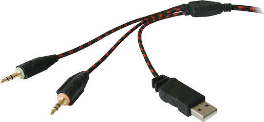 Defender Lester Über Ohr Gaming-Headset mit Verbindung 2x3,5mm / USB Rot