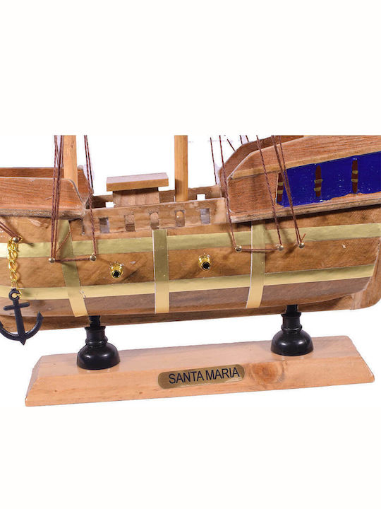 Santa Maria Christmas Boat Sailboat Wooden 34x34cm