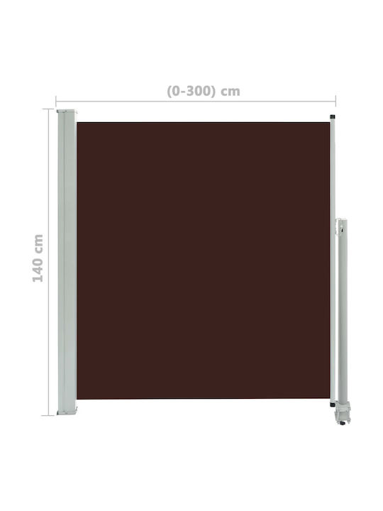 vidaXL Rulou lateral de umbrire Grădină Maro x3m