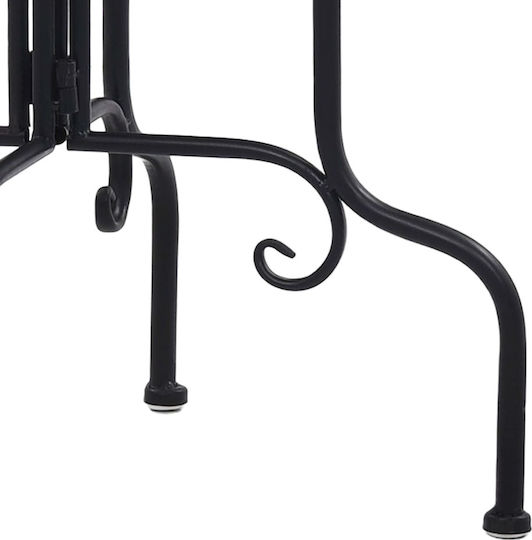 Auxiliary Outdoor Free Standing Table with Ceramic Surface and Metal Frame Orange 35x35x56cm