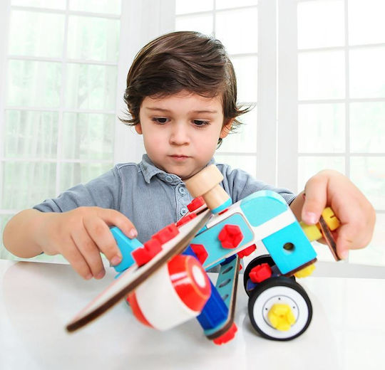 iwood Wooden Construction Toy Aeroplane Vehicle to Build and Transform for Children 3+ years+ Years
