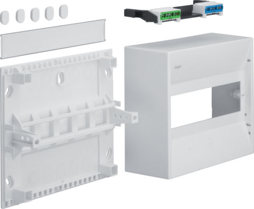 Hager Mini Gamma Wall mounted 10-Elements Fuse Box with 1 Row W218xH180xD82mm GD110N