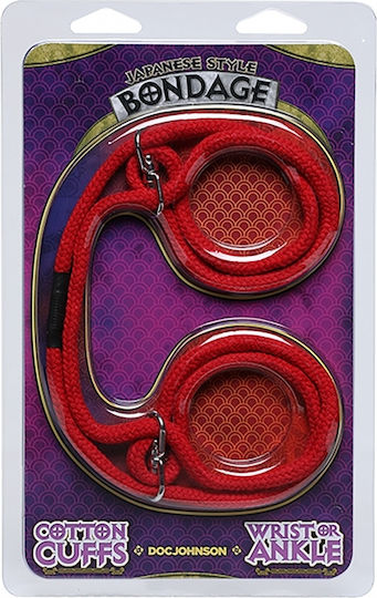 Doc Johnson Japanese Style Bondage Wrist or Ankle Cuffs Fessel-Seil in Rot Farbe